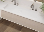 Plan vasque à encastrer, double lavabo 90 cm de large, angle arrondi, L. 100 à 200 cm x 40 à 60 cm, résine minérale ACRYSTONE®, Finition lisse, Livraison Offerte et Rapide.